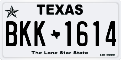 TX license plate BKK1614