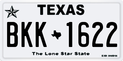 TX license plate BKK1622