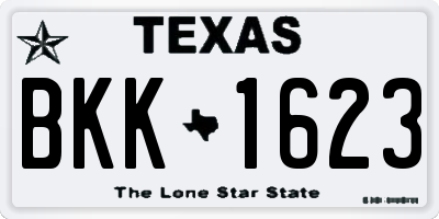 TX license plate BKK1623