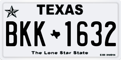 TX license plate BKK1632