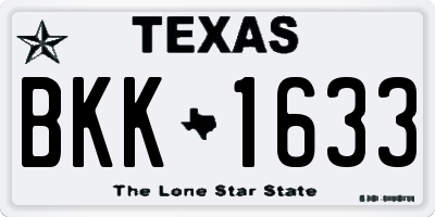 TX license plate BKK1633