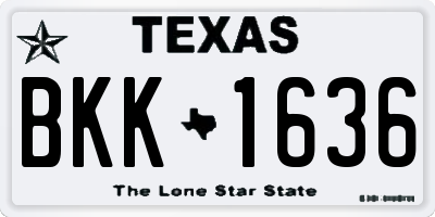 TX license plate BKK1636