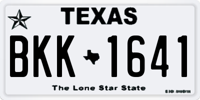 TX license plate BKK1641