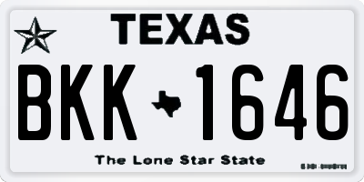 TX license plate BKK1646
