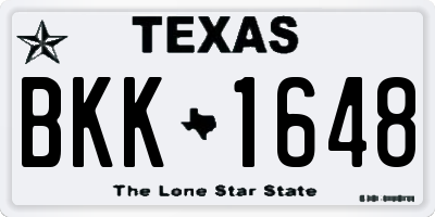 TX license plate BKK1648