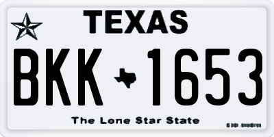 TX license plate BKK1653