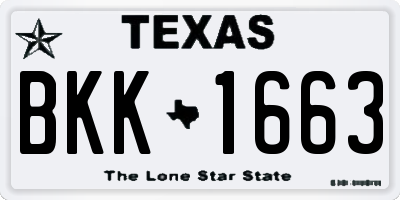 TX license plate BKK1663
