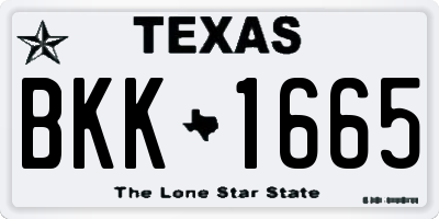 TX license plate BKK1665