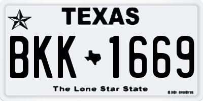 TX license plate BKK1669