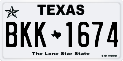TX license plate BKK1674