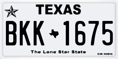 TX license plate BKK1675