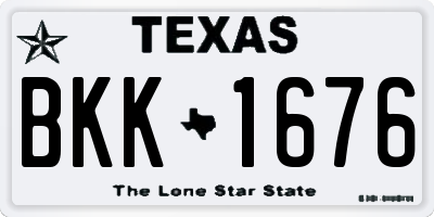 TX license plate BKK1676
