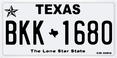 TX license plate BKK1680