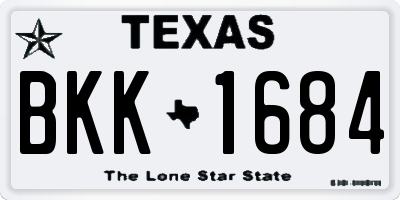 TX license plate BKK1684