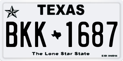 TX license plate BKK1687