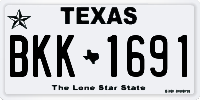 TX license plate BKK1691
