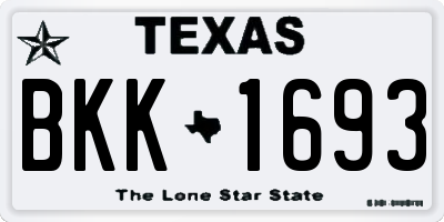 TX license plate BKK1693