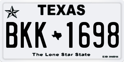 TX license plate BKK1698