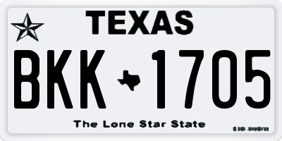 TX license plate BKK1705