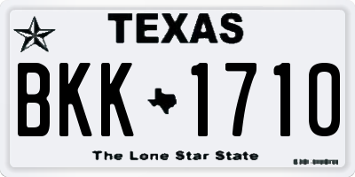 TX license plate BKK1710