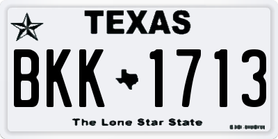 TX license plate BKK1713