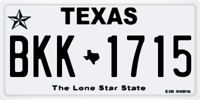 TX license plate BKK1715