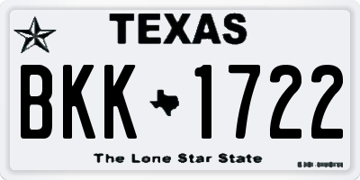 TX license plate BKK1722