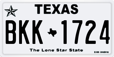 TX license plate BKK1724