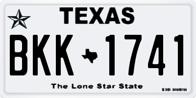 TX license plate BKK1741