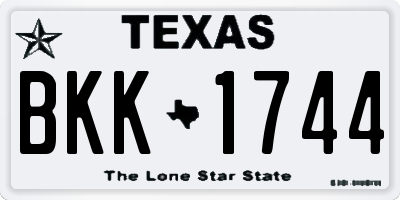 TX license plate BKK1744