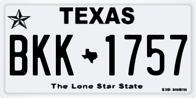 TX license plate BKK1757