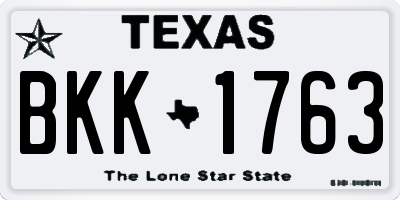 TX license plate BKK1763