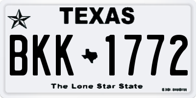 TX license plate BKK1772