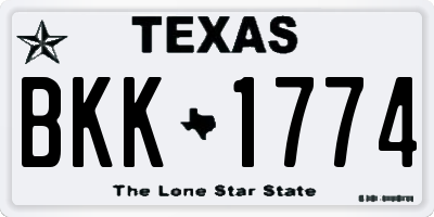 TX license plate BKK1774