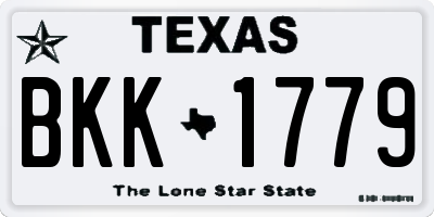 TX license plate BKK1779