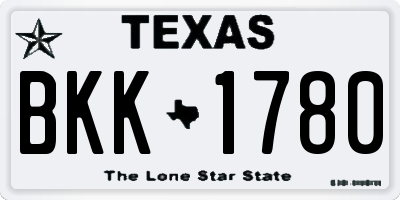 TX license plate BKK1780