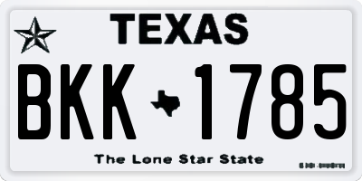 TX license plate BKK1785