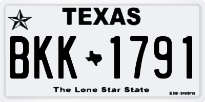 TX license plate BKK1791