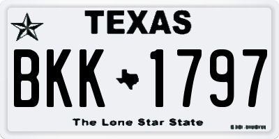 TX license plate BKK1797