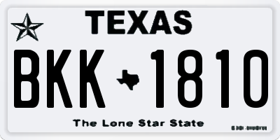 TX license plate BKK1810