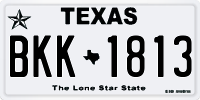 TX license plate BKK1813