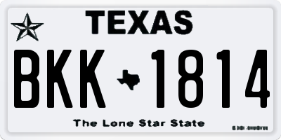 TX license plate BKK1814