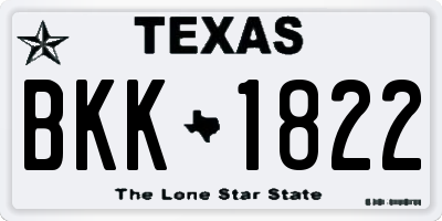 TX license plate BKK1822
