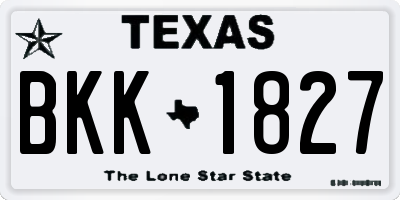 TX license plate BKK1827