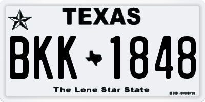 TX license plate BKK1848