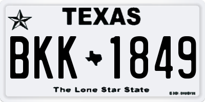 TX license plate BKK1849