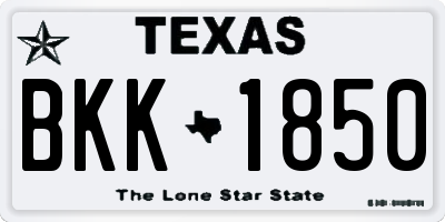 TX license plate BKK1850