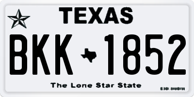TX license plate BKK1852