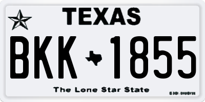 TX license plate BKK1855