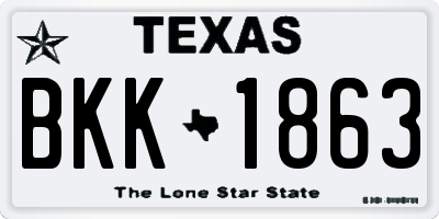 TX license plate BKK1863